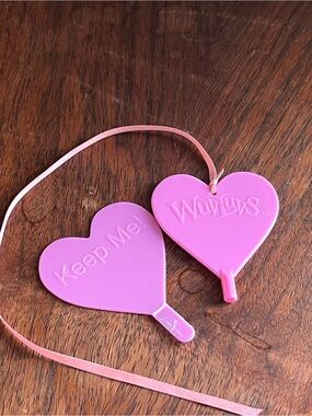 Pink purple Heart plastic accessory for a vintage Wuv Luvs interactive pet toy